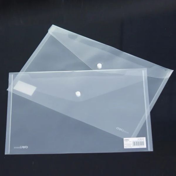 Fournitures 10 PCS Documents de dossier de fermeture en plastique transparent Sac A4 Couverture de fichiers Business and School Fileing Products Wholesale 5505