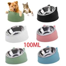 Suministros de 100 ml de tazón para perros de gato 15 grados elevados base de cachorro de cachorro de gato alimentador de agua potable alimentador de tilt tilt accesorios para mascotas