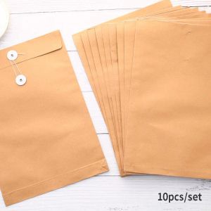 Supplies 10pcs A4 Sac de fichier Livre de données de grande capacité Portfolio de dossiers de dossier scolaire SAPEAGE KRAFT PAPE