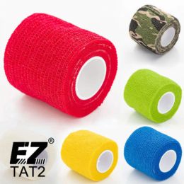 Lever 12 pc's/doos 5 kleuren Premium EZ Cohesive Bandages Zelfafhankelijke elastische tattoo -grip Covers 4,5 m * 2 inch breed * 5 yards