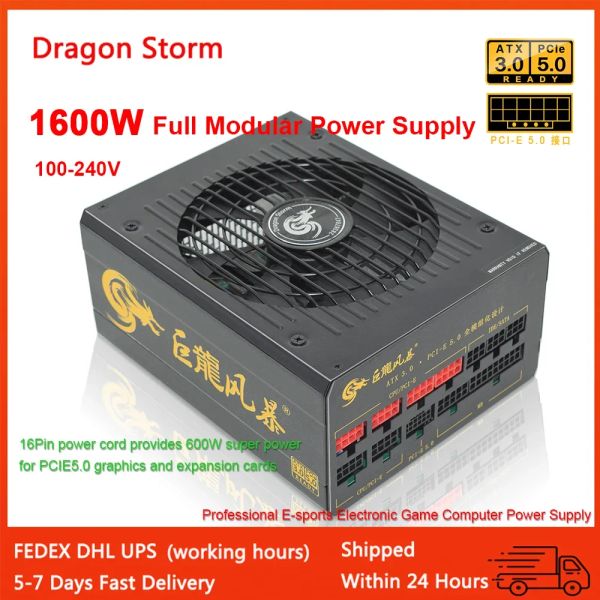 Supplies 14 mm Fan Support Dual CPU 1600W Alimentation PLUSE ATX 3.0 PCIE 5.0 UNIT