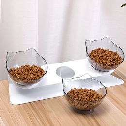 Fournitures 15 ° incliné chat mangeoire pour chien nourriture bol d'eau potable pour chiot chaton de qualité alimentaire protège-cou surélevé animaux de compagnie bol d'alimentation