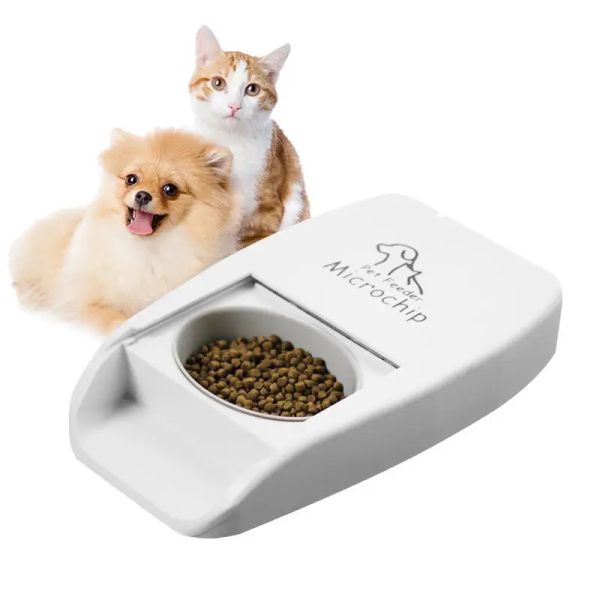 Fournitures 2023 Distributeur automatique de nourriture pour animaux de compagnie Micropuce RFID Distributeur de nourriture pour chat intelligent Accessoires pour chiens et chats Empêcher le vol de nourriture dans plusieurs animaux domestiques