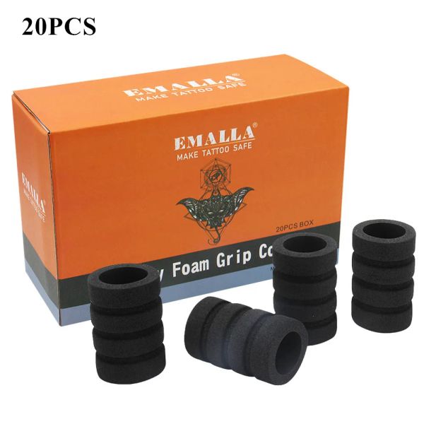 Suministros de 20 piezas cubiertas de agarre de tatuaje de espuma de memoria esterilizada desechable de 22 mm para acero inoxidable o tubos de tatuaje desechables