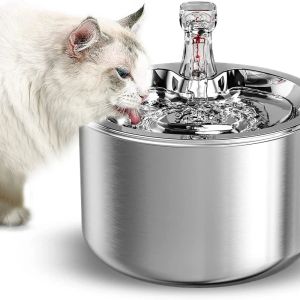 Fournitures 2L Smart Cat Fontaine d'eau Filtre automatique Distributeur d'eau Mangeoire Capteur de mouvement Fontaine à boire pour animaux de compagnie 304 en acier inoxydable