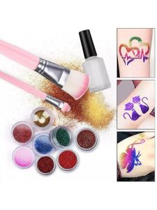 Supplies 30 couleurs Glitter Tattoo Set Temporary Shining Makeup Kit DIY DÉCORATIONS 153 Pattern Face Body Nail Art Party Shiny Cosmetic