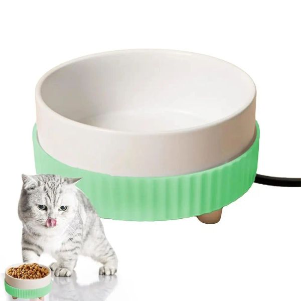 Suministros Cuenco de agua caliente de 350ML seguro USB resistente a la quema en seco cuenco de agua caliente cuenco de agua de cerámica para perros y gatos suministros para mascotas