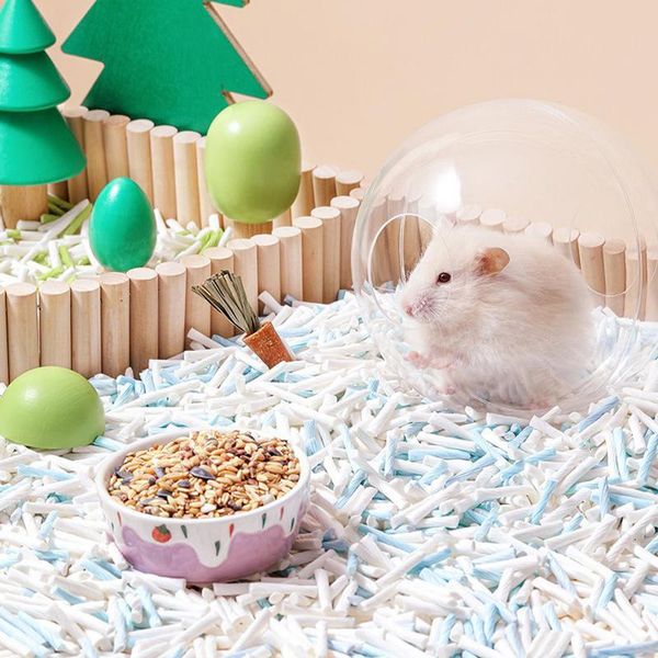 Fournitures 450g de granulés de papier absorbant pour Hamster, literie d'aménagement paysager, Cage à ours doré, déchets de papier sans poussière, matériau de fond de Hamster