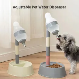 Fournitures Les mangeoires automatiques pour animaux de compagnie de 650 ml peuvent être élevées et abaissées Fontaine d'eau de grande capacité Conteneur de nourriture Distributeur de bols d'alimentation pour chats