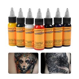 Supplies 7 couleurs 30 ml / bouteille de tatouage professionnel ensemble Encre de haute qualité Pigments de micropigmentation pour la doublure art corporel peinture de tatouage