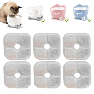 Levert 8 stcs /12 stcs geactiveerd koolstoffilter voor PI xi 8,5 cm kat drinkfontein vierkante filter vervangen kattenhondenwaterdispenser