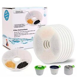 Fournitures 8 pièces filtres à charbon actif pour Catit automatique 15 cm filtre de fontaine à eau pour animaux de compagnie filtre à eau pour chien fontaine à boire filtre pour animaux de compagnie