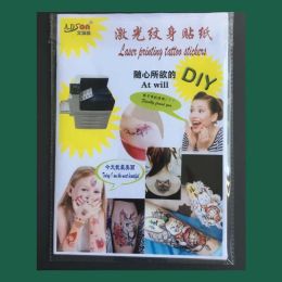 Levert A4 Art Tattoos Paper Diy Waterdichte tijdelijke tattoo huidpapier met inkjet- of laserdrukprinters voor Tatoo Men Children