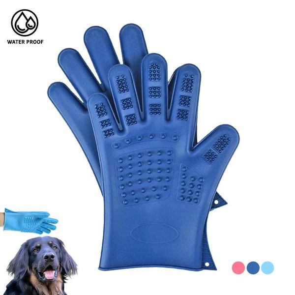 Suministros Guantes de baño para mascotas antiarañazos Herramienta de masaje suave Quitar el pelo flotante Peine de masaje para perros y gatos Durable Adecuado para baño de mascotas