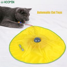 Suministros automático 4 velocidades Juguete de mascota interactiva para gato gatito eléctrico gato placa de juguete movimiento encubierto tela de ratón en movimiento de la pluma