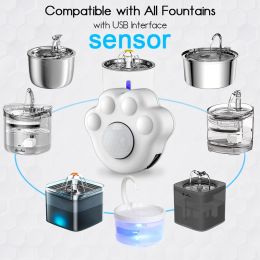 Fournitures Capteur de fontaine d'eau automatique pour chat, capteur de mouvement Intelligent, interrupteur de fleur, détecteur infrarouge Intelligent USB, fournitures pour buveurs d'eau