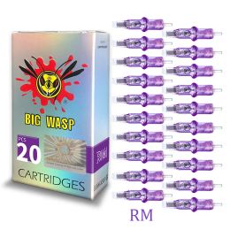 Supplies Bigwasp Purple Cartridge Tattoo Needles RM Professional Dispost Stérilisé Sénaiteur Tatoues pour PMU HINE 20PCS / LOT