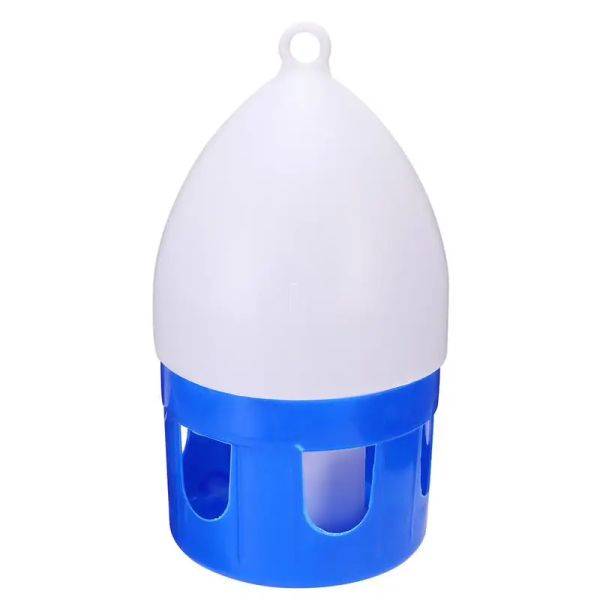 Suministros Comedero de agua para pájaros, bebedero práctico para pájaros, bebedero creativo para pájaros, suministros de alimentación para loros y palomas (blanco y azul)