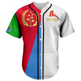 Suministros Historia negra África Country Eritrea Flag Tribe Tattoo Retro 3dprint Summer Harajuku Béisbol camisas de jersey mangas cortas x3