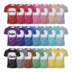 Supplies Blank Favor T-shirt SUBLIMATION PARTE FRANT BLEACHED TEE-T-SEEVE TEES POUR POUR IMPRESSION DIY ADULTES KIDES TALSE THIRTS 912