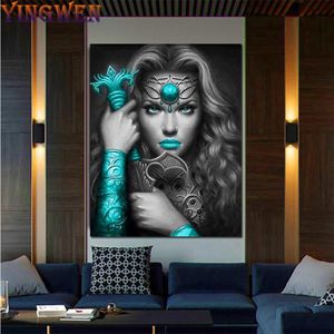 Supplies Blue Warrior Girl Diamond Painting Full Diamond Broiderie Mosaic Diamond Art DIY Puzzle manuel Diamant Gothic Lady Home Decor