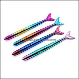 Benodigdheden Business Industrial4pcs / 16 Stks Mermaid Ballpoint 1.0mm Blauwe Ink Bal Pen Kantoor School Student schrijven Handvat Kawaii Briefpapier Si