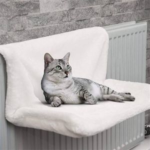 Suministros para gatos, hamaca con radiador, cama colgante extraíble, asiento tipo cesta de lana cálido para invierno, hamacas para ventana para gatos, cama para dormir, asiento para mascotas