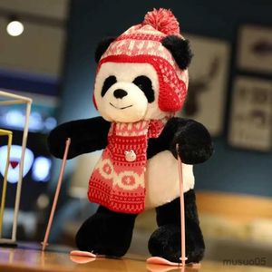 Fournitures de jouets de Noël 2330 cm mignon ski Panda lapin jouets en peluche belle peluche douce animaux de dessin animé poupées pour anniversaire noël