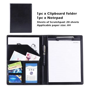 Portfolio de fichiers A4 Supplies Portfolio Portable avec Blocage de bureau PU Cuir PU Durable Multi-Pocket Card Storage Business