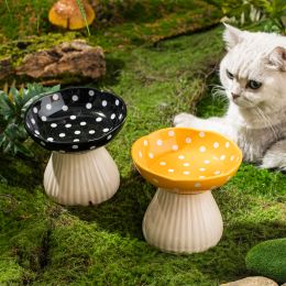 Fournitures Créatif En Céramique En Forme De Champignon Chat Bol Mignon Chiot Chien Mangeoire Pour Animaux De Compagnie Et Eau Manger Bol Buveur Porcelaine Fournitures Pour Animaux De Compagnie