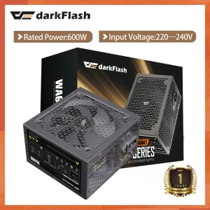 Supplies Darkflash WA600 MAX 600W PC PSU Unités d'alimentation PSU 24 broches 12V Tension d'entrée 220240V 12 mm Fan de ventilateur pour ordinateur de bureau