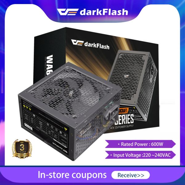 Supplies Darkflash WA600 Max 600W PowerSupply PSU PFC Fan silencieux ATX 24pin 12V PC PC SATA GAMING PC ALIMENTATION PC POUR Intel Computer