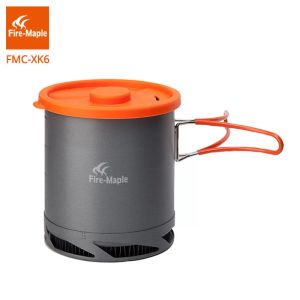 Levert Fire Maple FMCXK6 Warmtewisselaar Pot 1L opvouwbare kookpotten met mesh -tas Outdoor camping kookgerei
