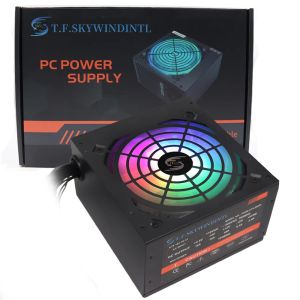 Fuente de alimentación de 500W, fuente de alimentación ATX de 12V para juegos, fuente de alimentación para PC, juego de juegos, ventilador RGB, fuente de alimentación para computadora de 500W, fuente de alimentación para laboratorio