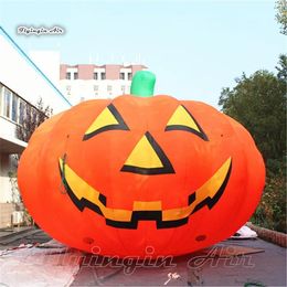 Fournitures Décorations de fête d'Halloween 5 m Citrouille gonflable géante Souriante Ballon de tête de citrouille avec visage pour jardin et cour