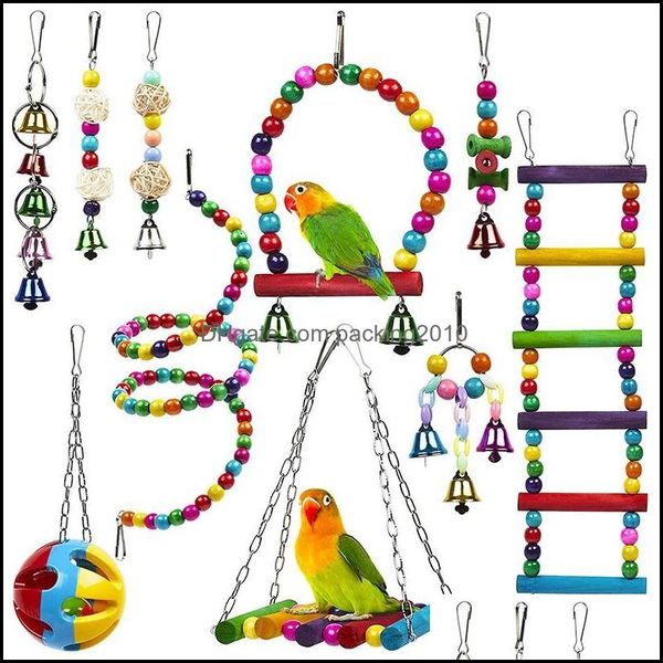Suministros Home GardenwholesaleBird Cage Toys y Bird Aessories para mascotas Toy Swing Stand Budgie Parakeet African Grey Vogel Speelgoed Parki