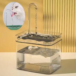 Interface de fournitures verticales buveur d'eau chat fontaine d'eau automatique circulation transparente buveuse d'eau flow usb