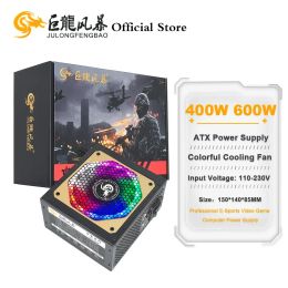 Supplies Julongfengbao 110230V RVB PSU 20 + 4pin 12V ATX 400W 600W ESPORTS VIDEO GAME PORTODER