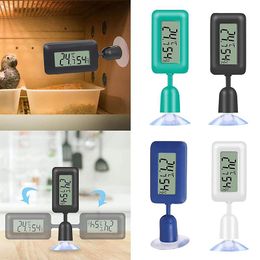 Mini thermomètre et hygromètre pour reptiles, conteneur rotatif à 360 degrés, ventouse lumineuse, compteur numérique de température et d'humidité