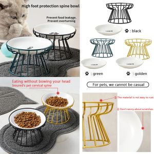 Supplies New Céramique surélevé Pet Bowl Food Treats d'eau pour chiens chiens Supplies Outdoor Nourrir les accessoires de boisson Dogie Cat Stand Bowl