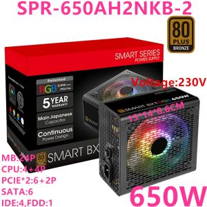 Fournit un nouveau PSU d'origine pour Thermaltake (TT) Smart BX1 RGB 650W 550W Alimentation silencieuse SPR650AH2NKB2 SPR550AH2NKB2