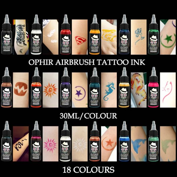 Supplies Ophir Air Élèvement du tatouage temporaire Tatouage 30 ml / bouteille Tatouage de carrosserie Pigment White Color_TA053