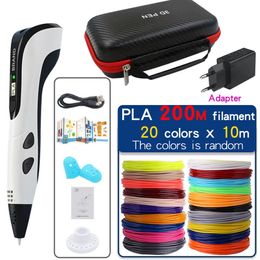 Fournitures Autres fournitures d'imprimante Conception Ensemble de stylos de peinture d'impression 3D avec filament PLA Boîte de rangement de voyage portable Anniversaire des enfants Noël