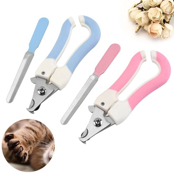 Supplies Pet Dog Cat en acier inoxydable Claw Clippers Cutter File Ciseaux Chiens Toe Care Trimmer Nails PETS POUR