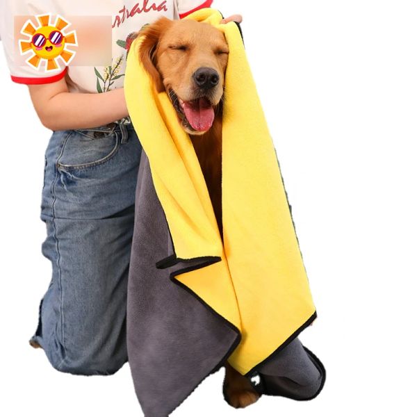 Fournitures serviette pour animaux de compagnie serviette de bain absorbante séchage rapide chien et chat serviettes en matériau doux pratique animalerie serviette de nettoyage accessoires pour chiens