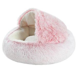 Fournitures en peluche rond chat lit chat maison chaude doux meilleur lit pour chien pour petits chiens chat nid lit pour animaux de compagnie coussin canapé de couchage