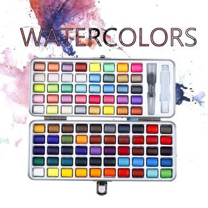 Professionele 50/72/90 kleuren effen aquarelset Basic Neon Glitter aquarelverf voor tekenkunst Verfbenodigdheden Kunstbenodigdheden