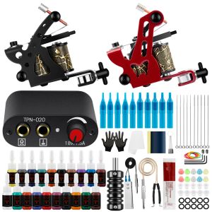 Suministros Kit de tatuaje profesional Tatuaje Hine Accesorios de suministro de alimentación Suministros y herramientas de 20 colores Tatuajes de tatuaje de 5 ml Cabas permanentes