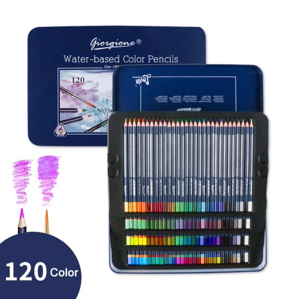 Supplies Crayons d'aquarelle professionnels Ensemble de 48 crayons de dessin d'art multicolo