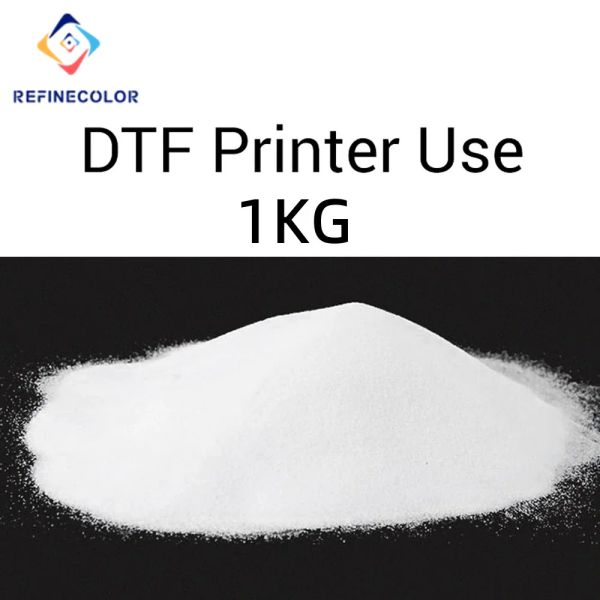 Supplies REFINECOLOR 1kg Hot Melt Adhesive Powder White Couleur DTF Poigne de qualité Imprimante pour DTF White Encres Transfert de chaleur sur les tissus